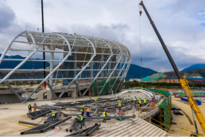 清远“鸟巢”,清远市奥林匹克体育中心钢结构封顶